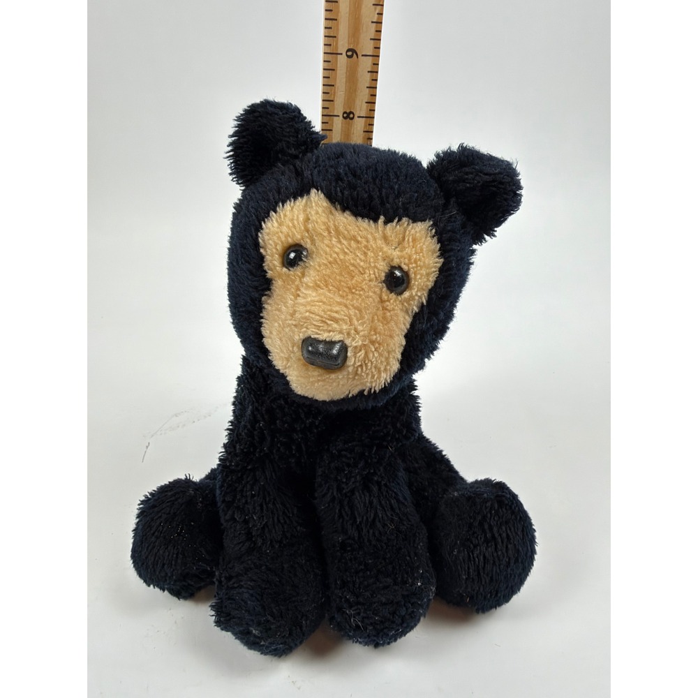 Vintage Dakin Black Bear 1977 Plush 9" Light Brown Face Stuffed Animal Sitting